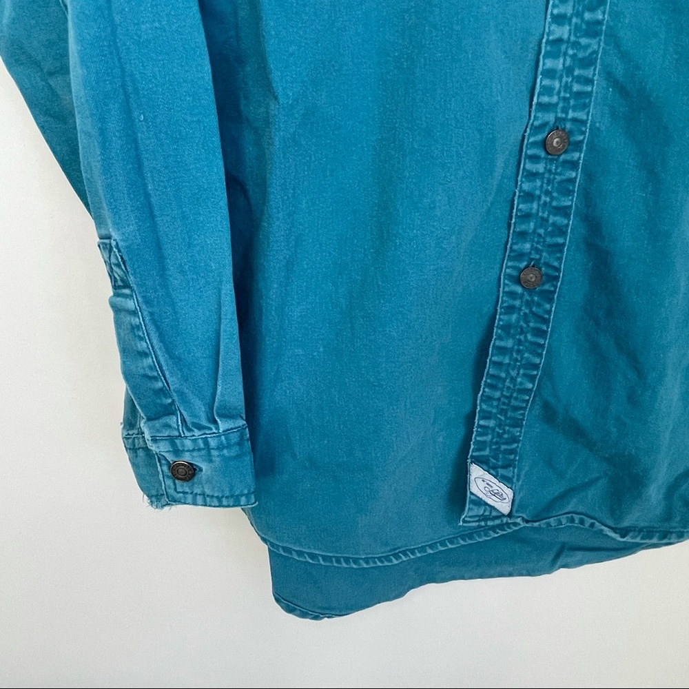 SOLD Vintage Levi’s Teal Blue Button Down Work Shirt - Picture 3 of 9